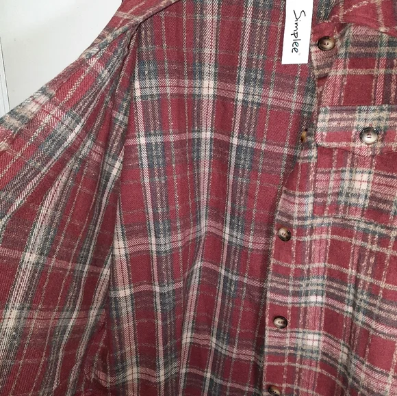 Oversized Button Up Polyester Wool Blend Shacket Coat Size Xl. - Picture 15 of 17